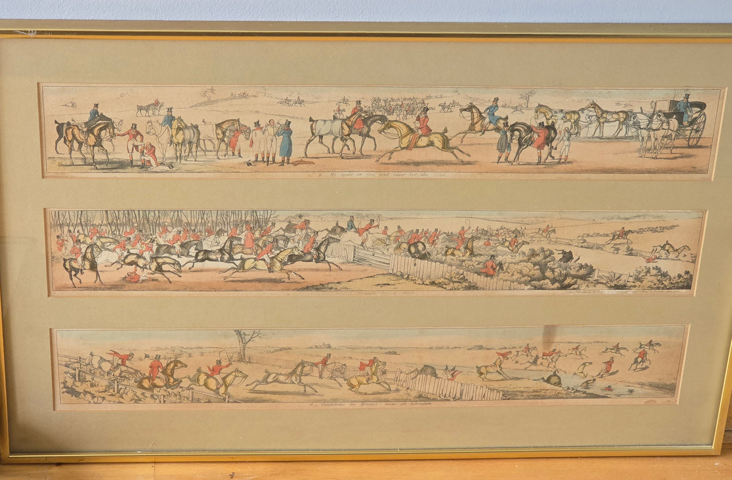 Set of Four Early 19th Century Fox Hunting Coaching Prints – Published by S. & J. Fuller, London