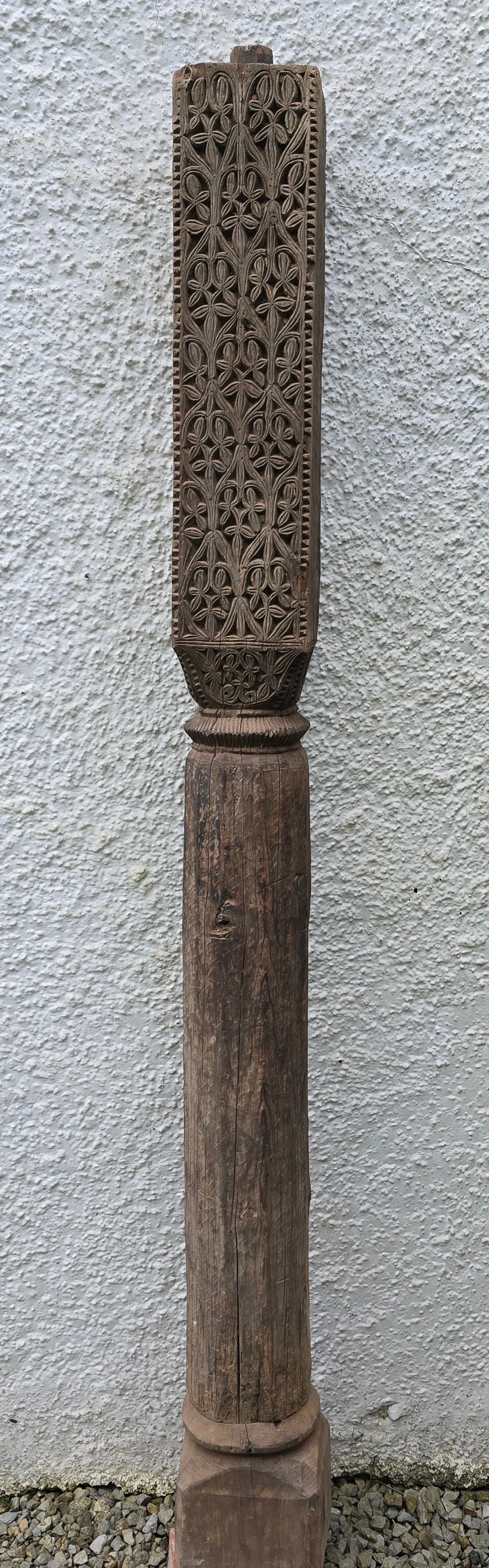 Antique Hand Carved Swat Valley Wooden Pillars – Pair of Architectural Salvage Posts