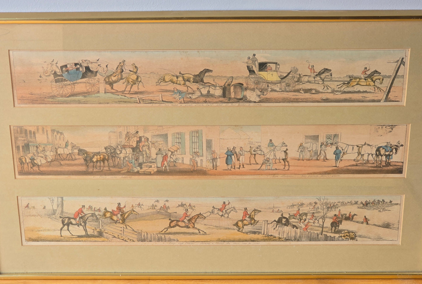 Set of Four Early 19th Century Fox Hunting Coaching Prints – Published by S. & J. Fuller, London