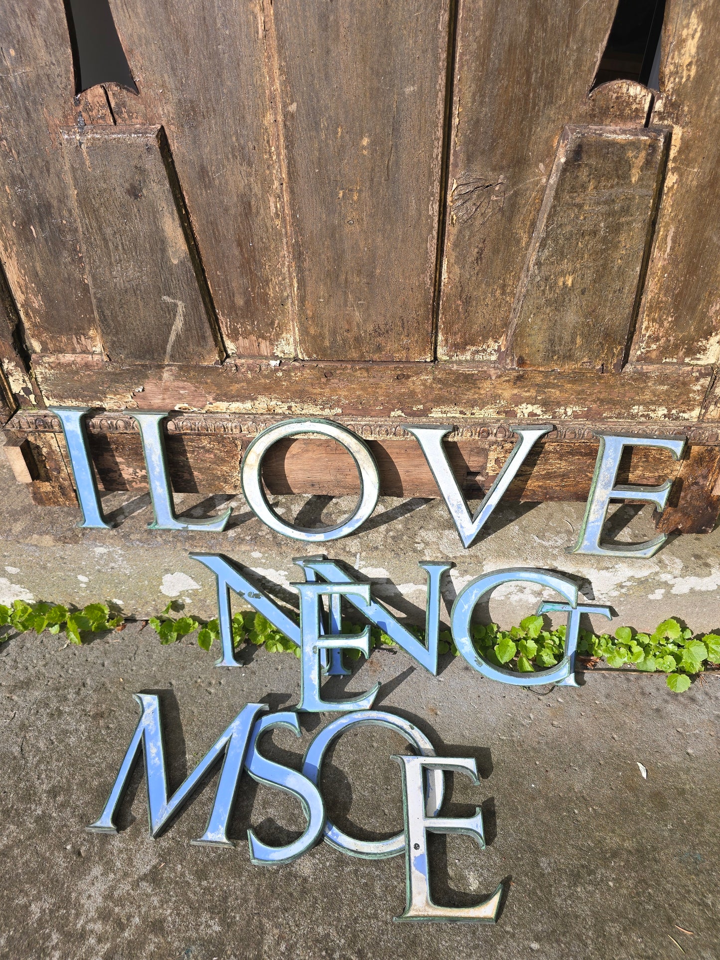 Vintage French Architectural Enamel Letters
