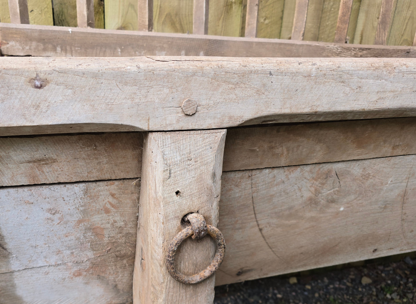 Victorian Horse Stable Manger / Feeding Trough with Hay Rack and Iron Tether Rings