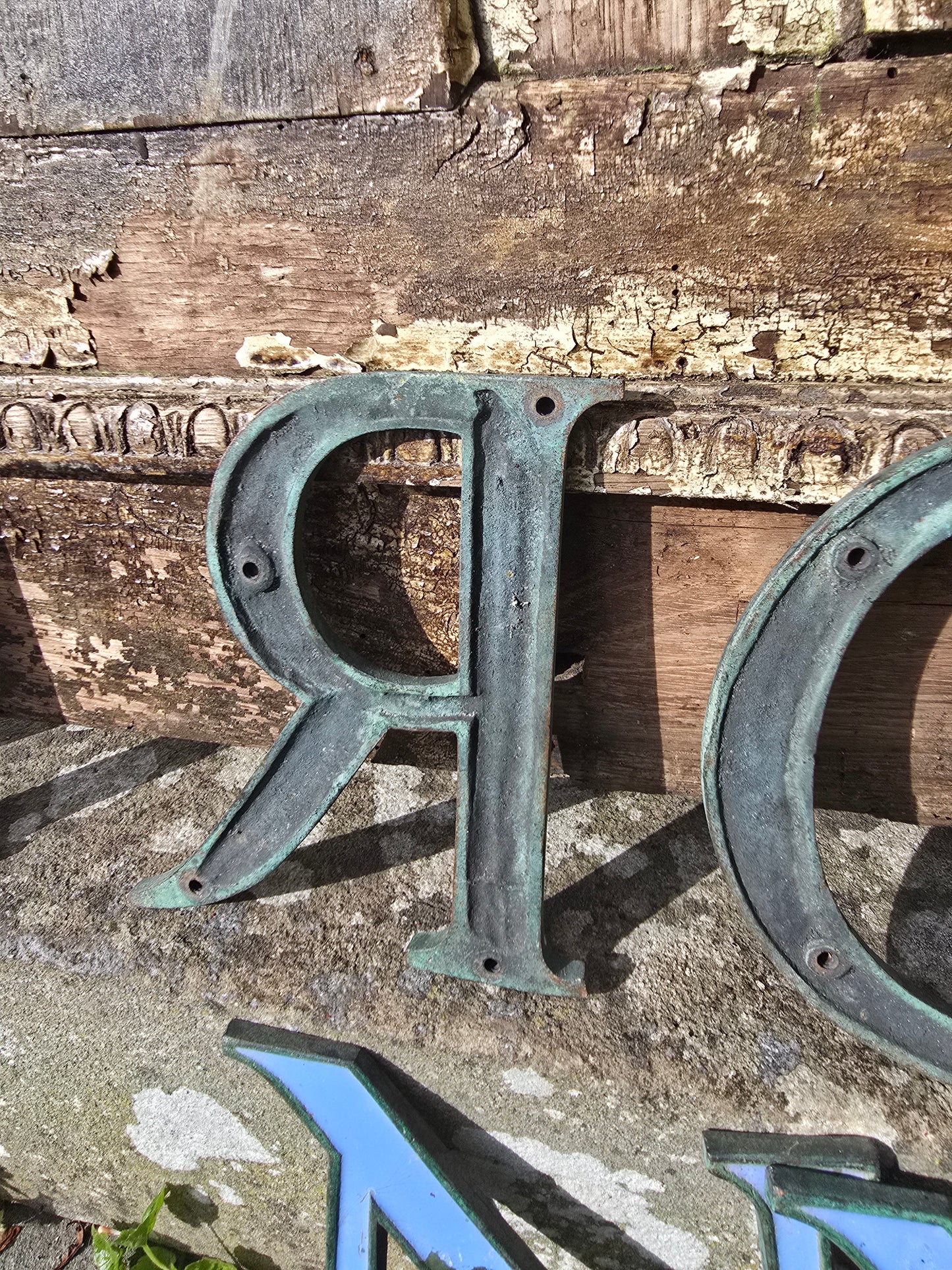 Vintage French Architectural Enamel Letters