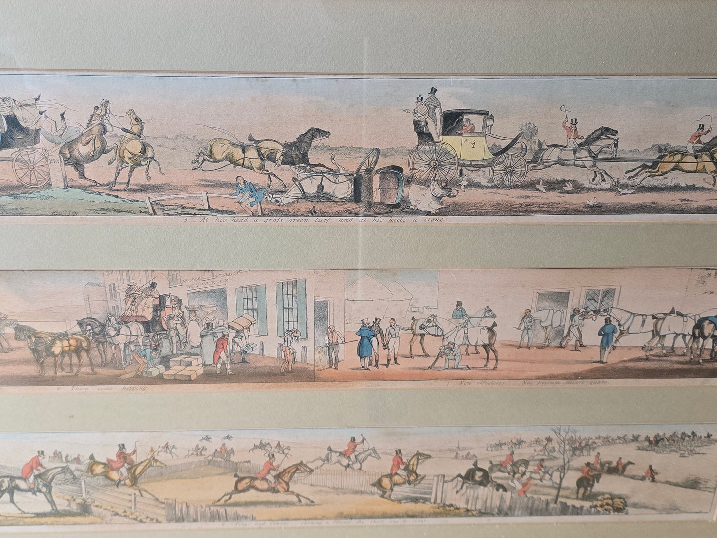 Set of Four Early 19th Century Fox Hunting Coaching Prints – Published by S. & J. Fuller, London