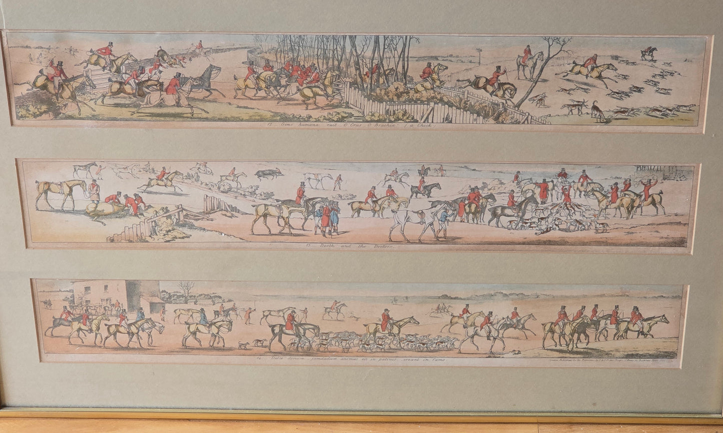 Set of Four Early 19th Century Fox Hunting Coaching Prints – Published by S. & J. Fuller, London
