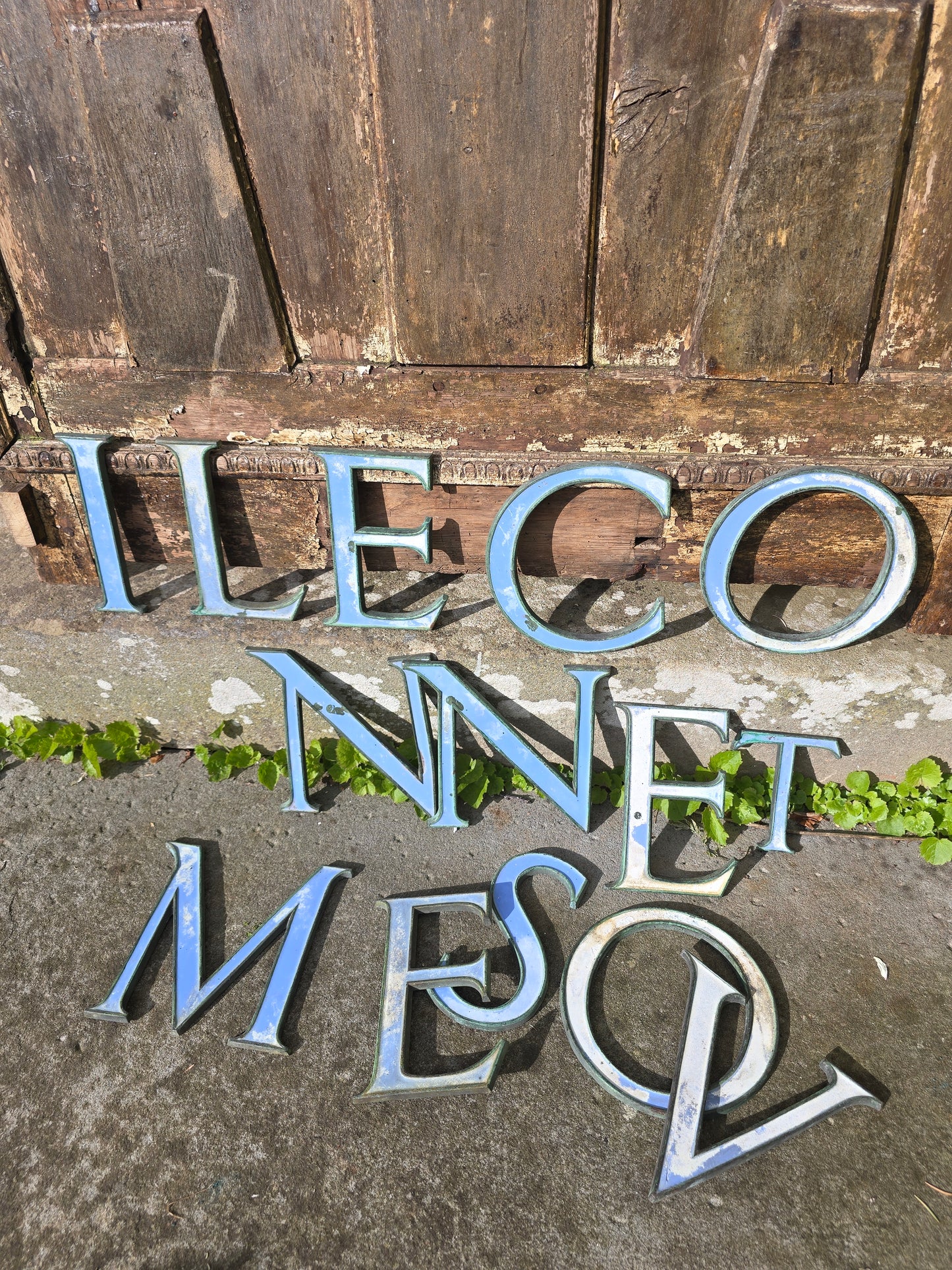 Vintage French Architectural Enamel Letters